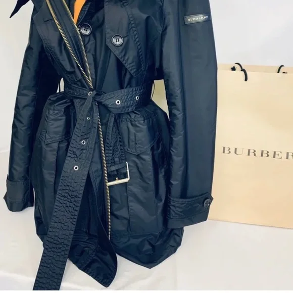 BURBERRY NWT Chevrington Hooded Parka Quilted Puffer Jacket Trench 3 In 1 Sz 12